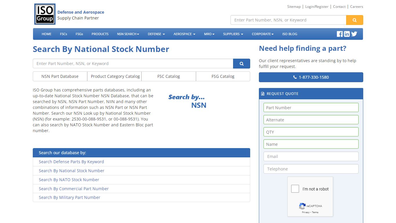 NSN Database | NSN Look Up by Part Number |Search NSN ... - ISO Group